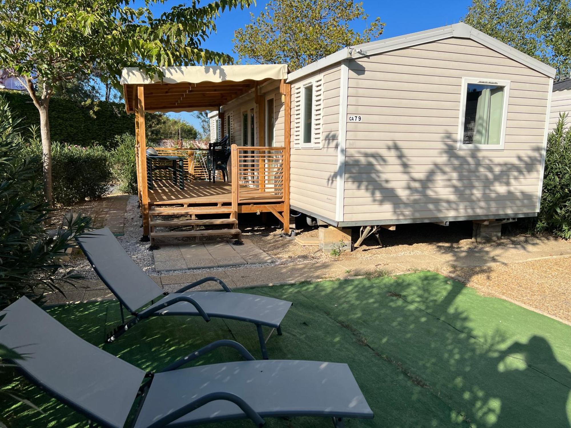 Mobilhome La Carabasse Vias Plage Bagian luar foto